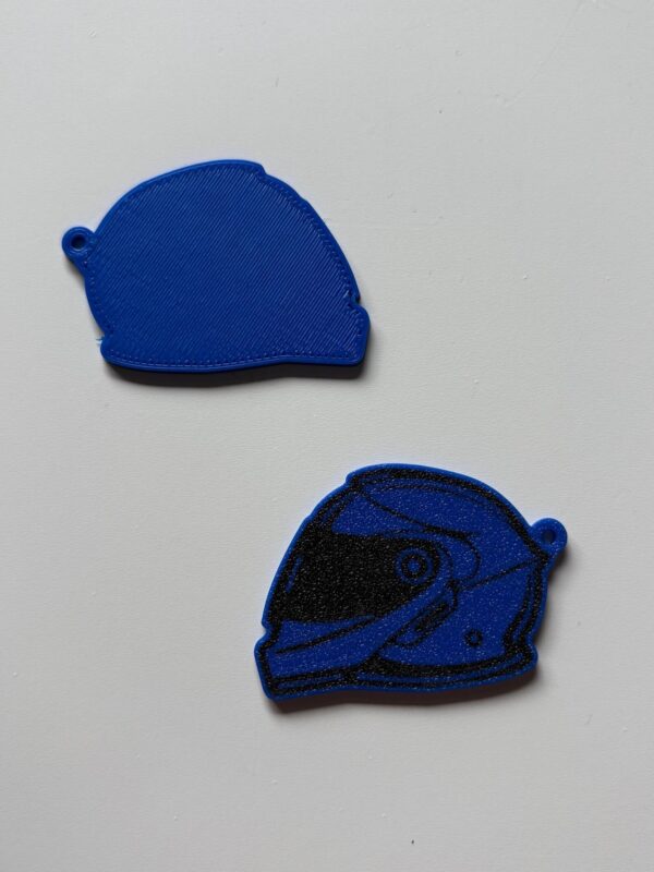 Motorradhelm Schlüsselanhänger Blau Schwarz