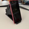 Motorrad Handyhalter von vorne mit Handy in der Halterung