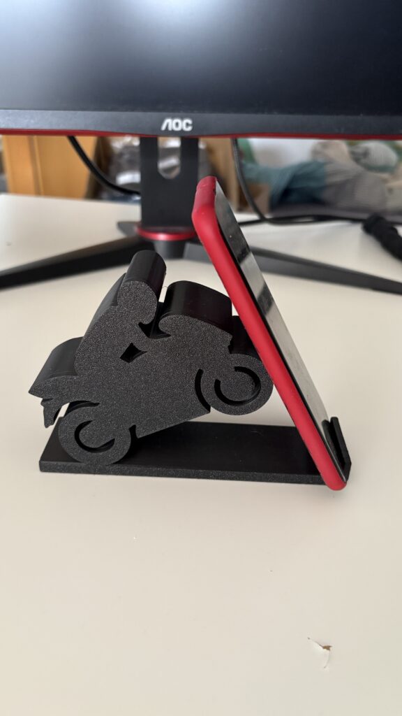 Motorrad Handyhalterung 3D Druck Wheelie Design