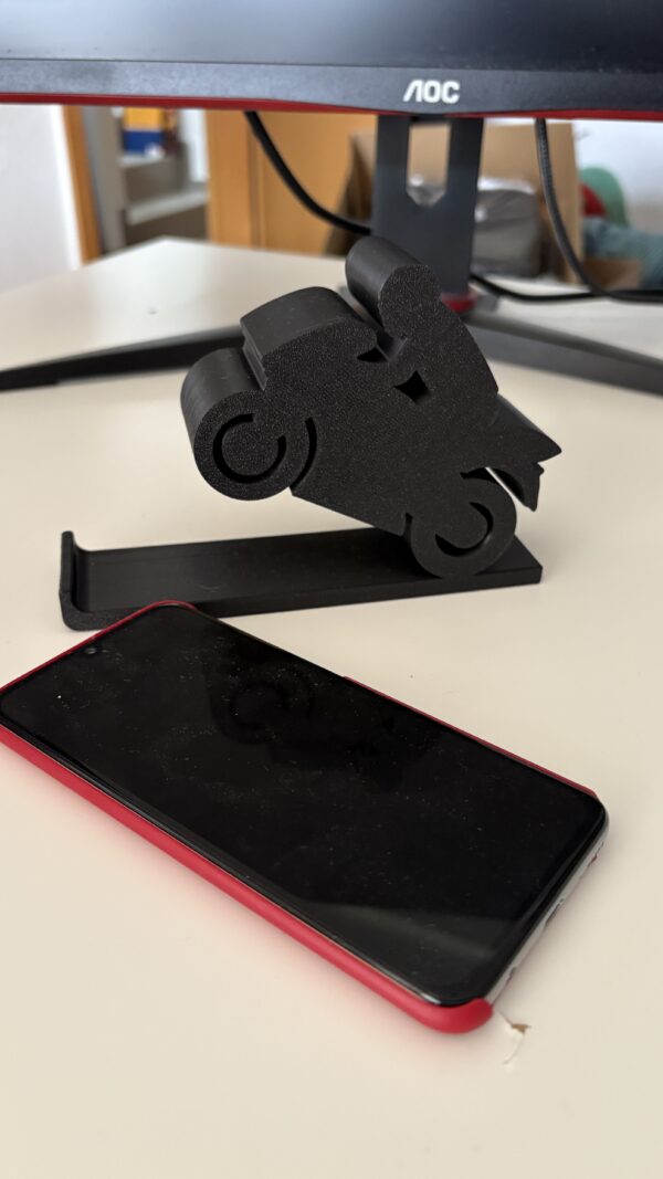 Motorrad Handyhalter rechte Seite mit liegenden Handy davor
