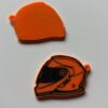 Motorradhelm Schlüsselanhänger Orange Schwarz