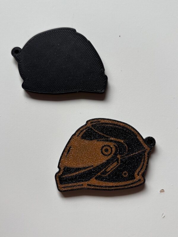 Motorradhelm Schlüsselanhänger Bronze Schwarz