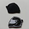 Motorradhelm Schlüsselanhänger Schwarz Weiß