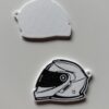 Motorradhelm Schlüsselanhänger Weiß Schwarz