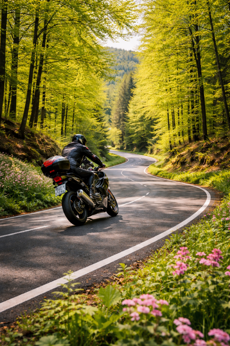 Motorradfahren im Pfälzerwald